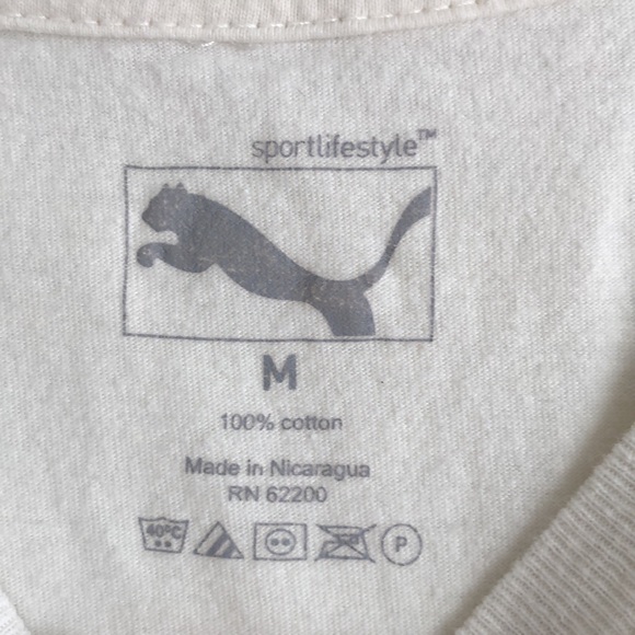 Puma Cotton T-Shirt with Logo (Cream/Purple) - Picture 5 of 8